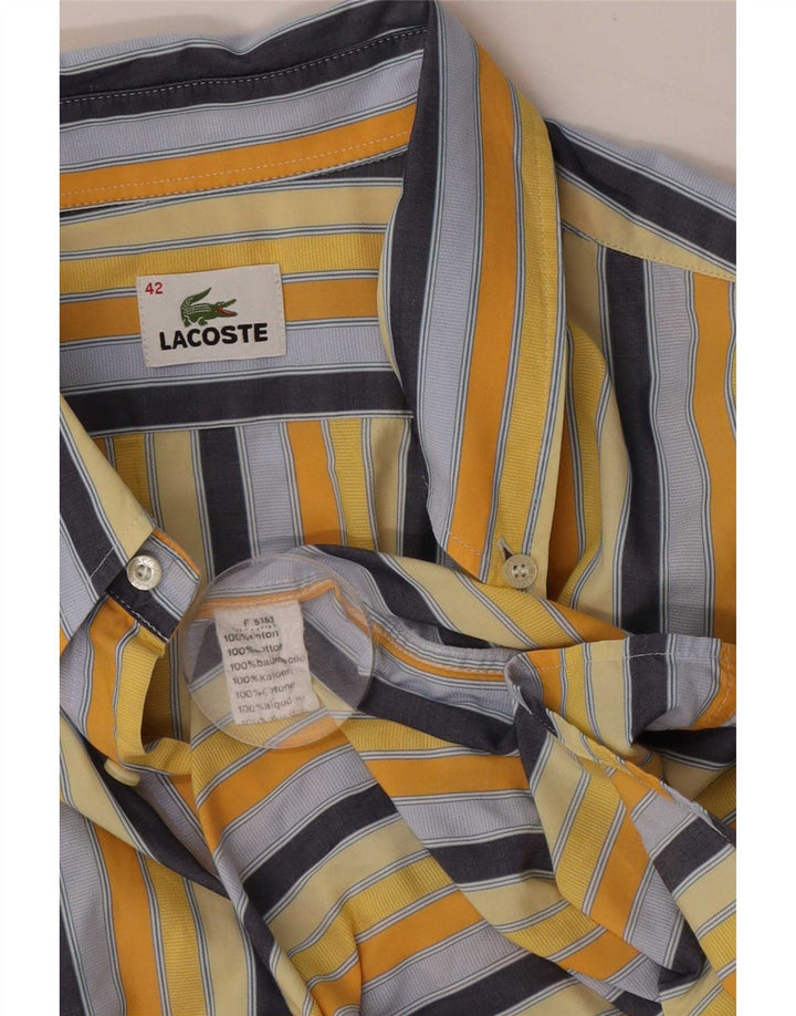 Koszula męska z krótkim rękawem Lacoste, rozmiar 42, duża, bawełniana w kolorowe paski