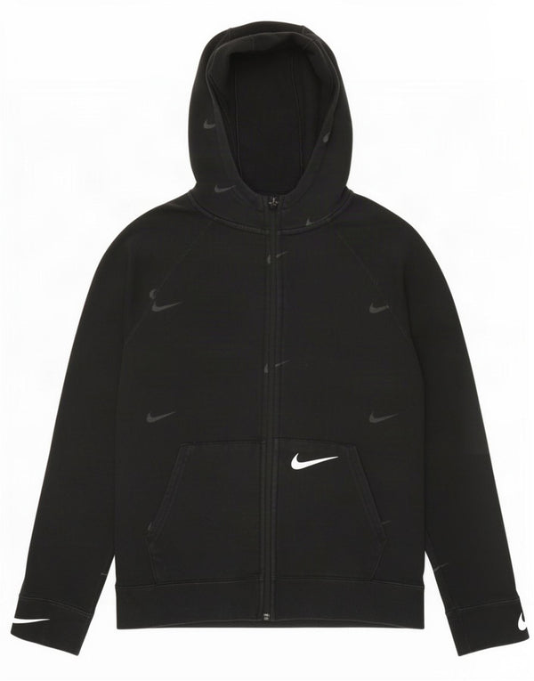 Chłopięcy sweter z kapturem i zamkiem Nike Graphic Standard Fit, 13-14 lat XL, czarny