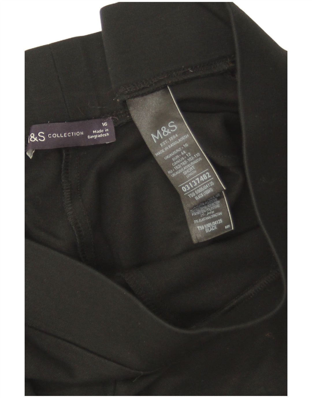 Damskie legginsy Marks & Spencer Crop UK 16, duże, czarne, wiskozowe