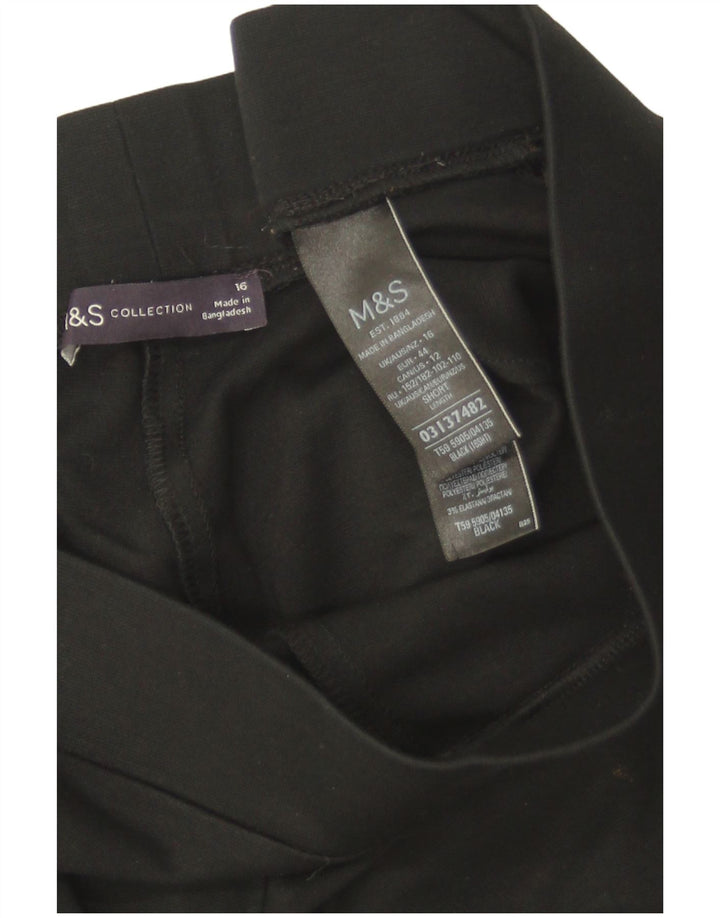 Damskie legginsy Marks & Spencer Crop UK 16, duże, czarne, wiskozowe