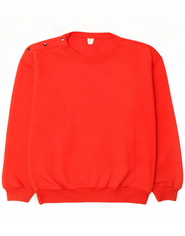 Męski sweter z okrągłym dekoltem w stylu vintage, duży czerwony akryl