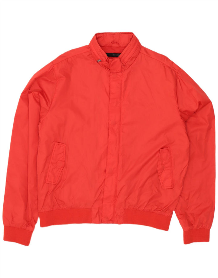 Męska kurtka bomber z kapturem Calvin Klein Jeans UK 44 2XL Czerwony poliamid