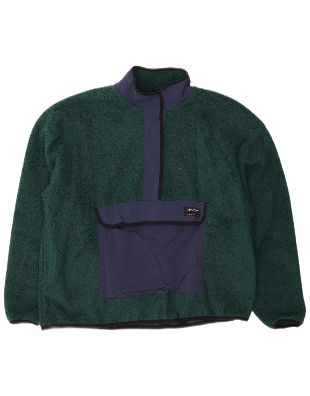 Damski sweter oversize z polaru Levi's UK 14, średni zielony, blok kolorów