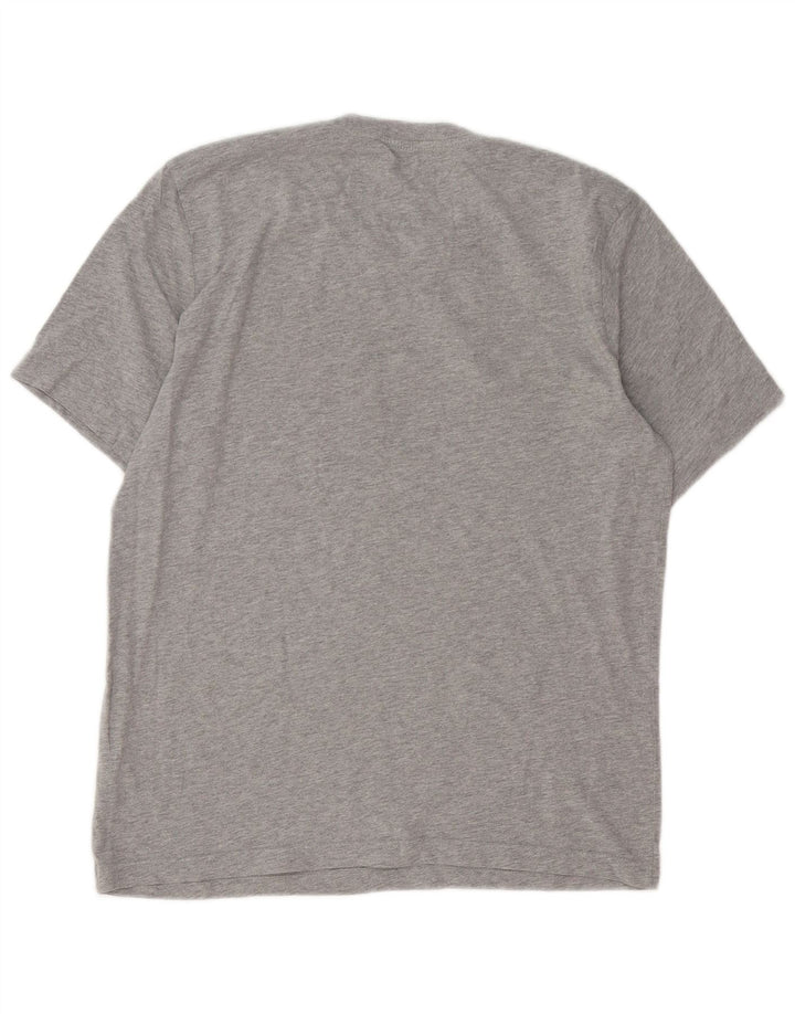 T-shirt męski ADIDAS Średnio szary, bawełniany nakrapiany