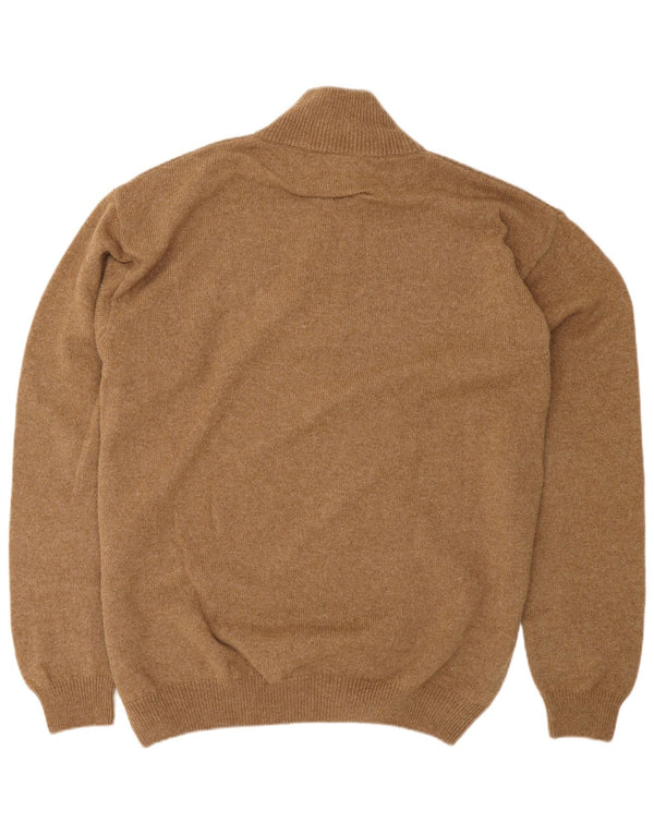 MARLBORO CLASSICS Męski sweter zapinany na zamek 2XL Brązowa wełna