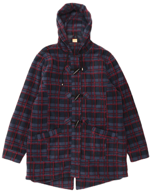Damska kurtka parka z kapturem Cotton Traders UK 16 w dużą granatową kratkę