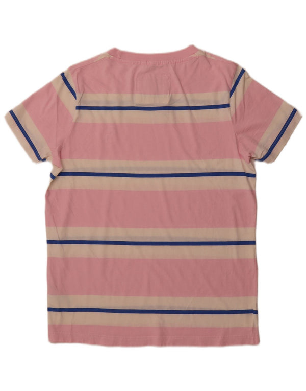 ABERCROMBIE & FITCH Męski T-shirt z krótkim rękawem XL, różowy, bawełniany w paski