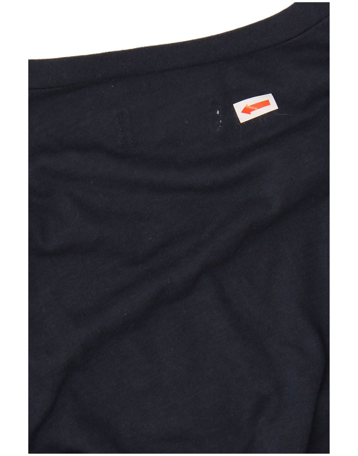 Damska koszulka z grafiką HOLLISTER Top UK 6 XS, granatowa, bawełniana