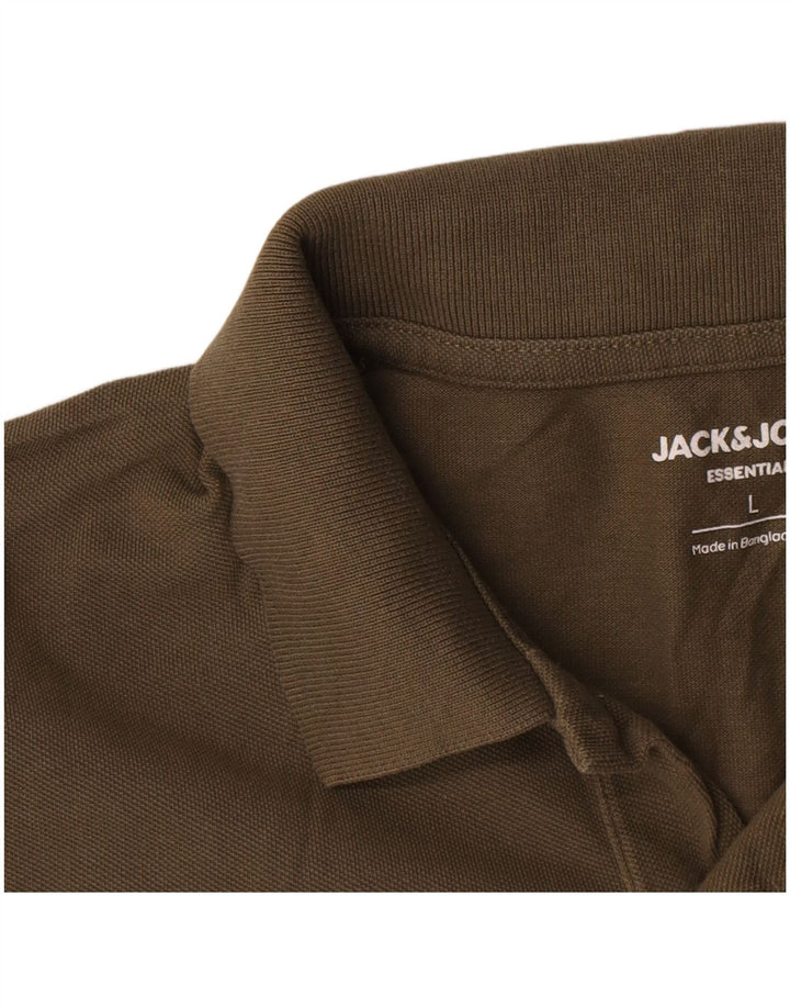 Męska koszulka polo Jack & Jones, duża, bawełniana khaki