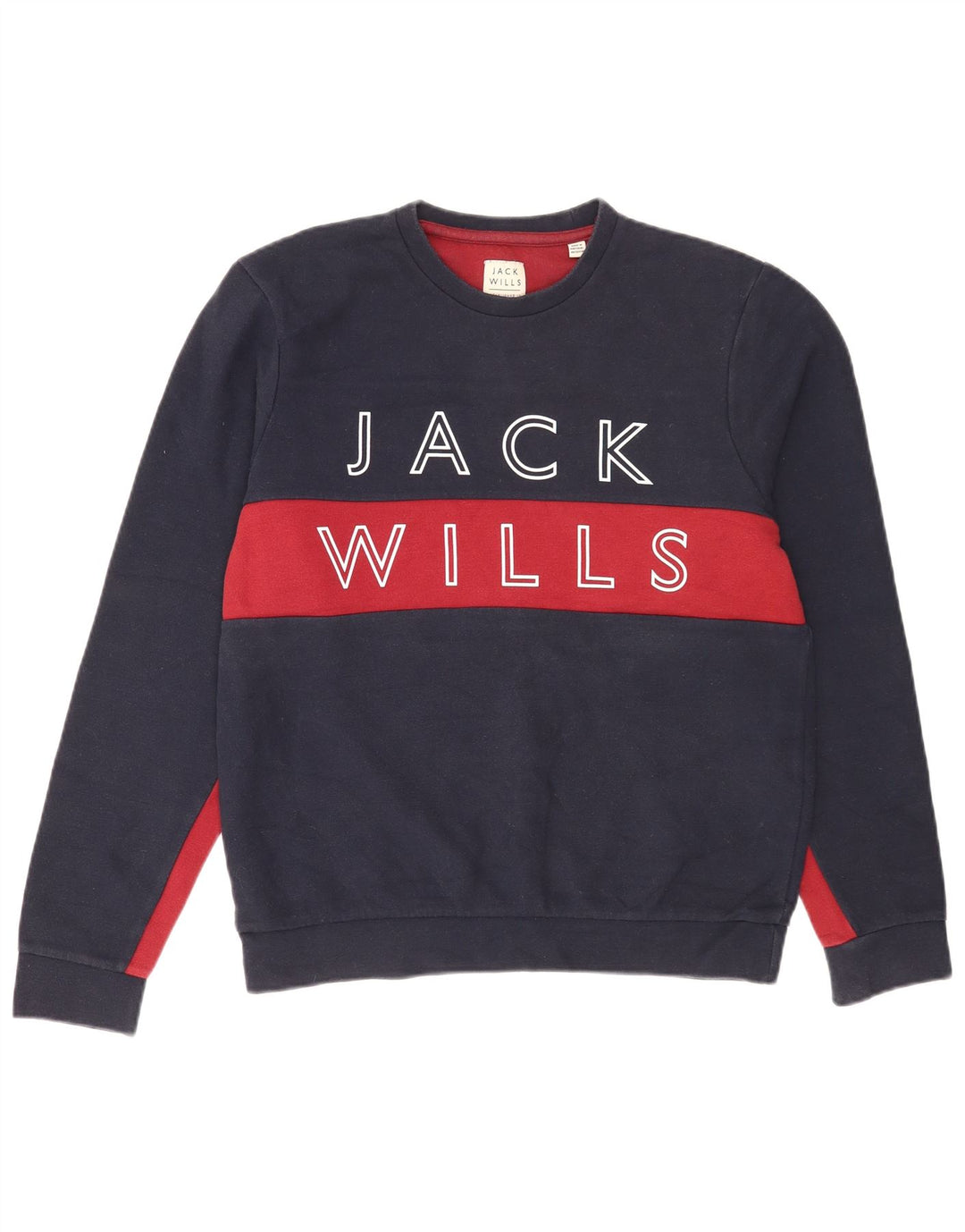 Męska bluza z grafiką Jack Wills, duża, granatowa, z blokami kolorów