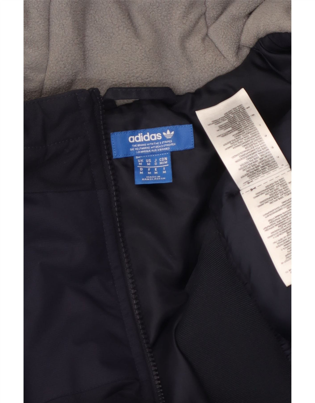 Męska kurtka wiatrówka Adidas z kapturem UK 38 Średni granatowy poliester