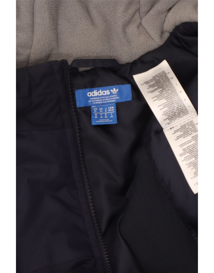 Męska kurtka wiatrówka Adidas z kapturem UK 38 Średni granatowy poliester