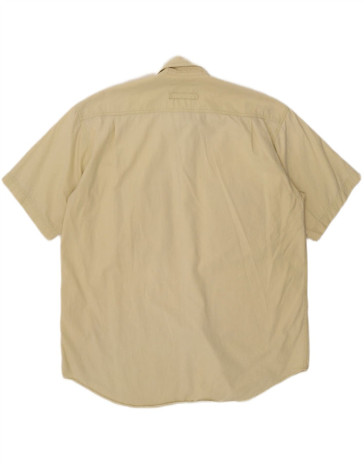 Camel Active Męska koszula użytkowa z krótkim rękawem XL, beżowa, bawełniana