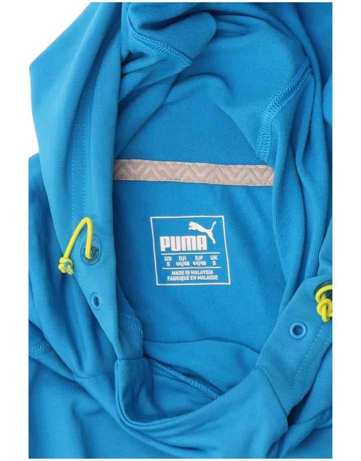 Męski sweter z kapturem Puma, mały, niebieski, poliester z blokami kolorów