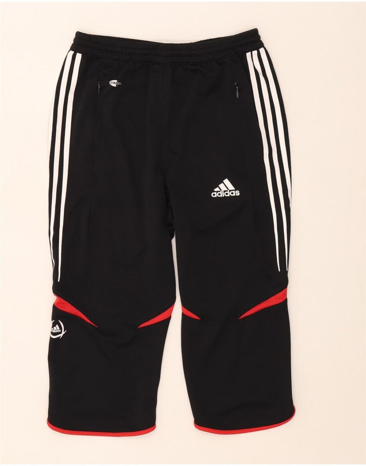 Męskie spodnie dresowe Adidas Capri, duże, czarne, z blokami kolorów, z poliestru