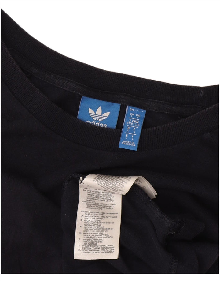 Adidas Męski T-shirt Top Duży Czarny Bawełniany