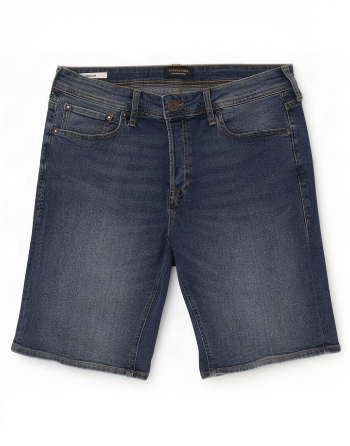 Męskie spodenki jeansowe Jack & Jones Regular, średnie W30, niebieska bawełna