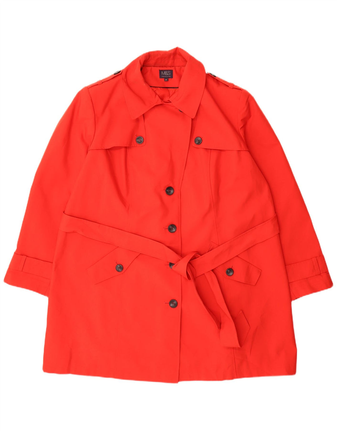 Marks & Spencer Damski trencz UK 26 5XL Czerwony poliester