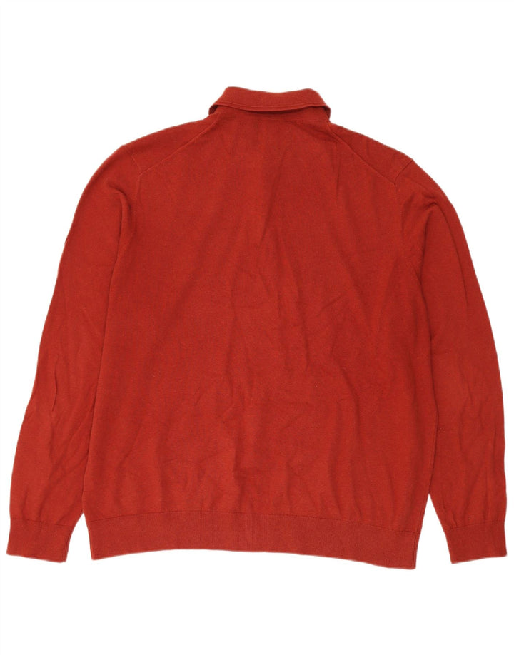 Marks & Spencer Męski sweter polo XL, czerwony, bawełniany