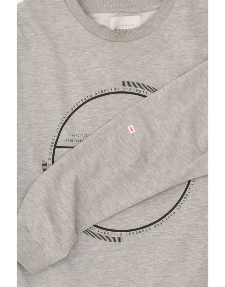 JACK & JONES Mens Graphic Sweatshirt Jumper Medium Grey Polyester | Vintage Jack & Jones | Thrift | Second-Hand Jack & Jones | Used Clothing | Messina Hembry 