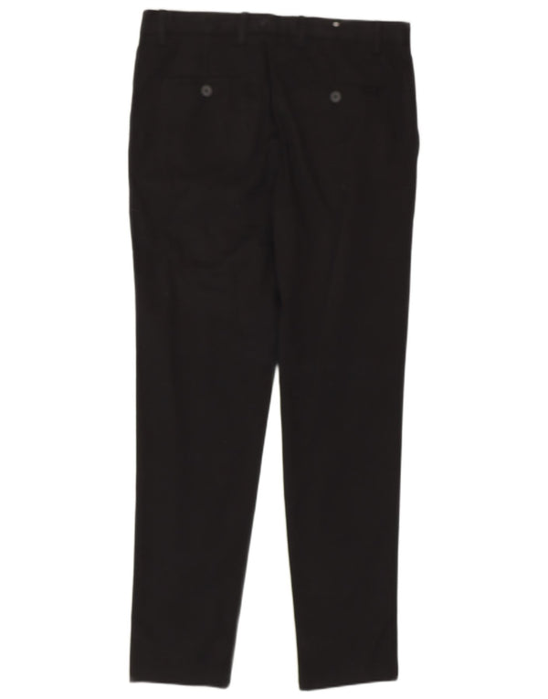 Męskie spodnie garniturowe ZARA EU 42 Large W32 L31 Czarna bawełna