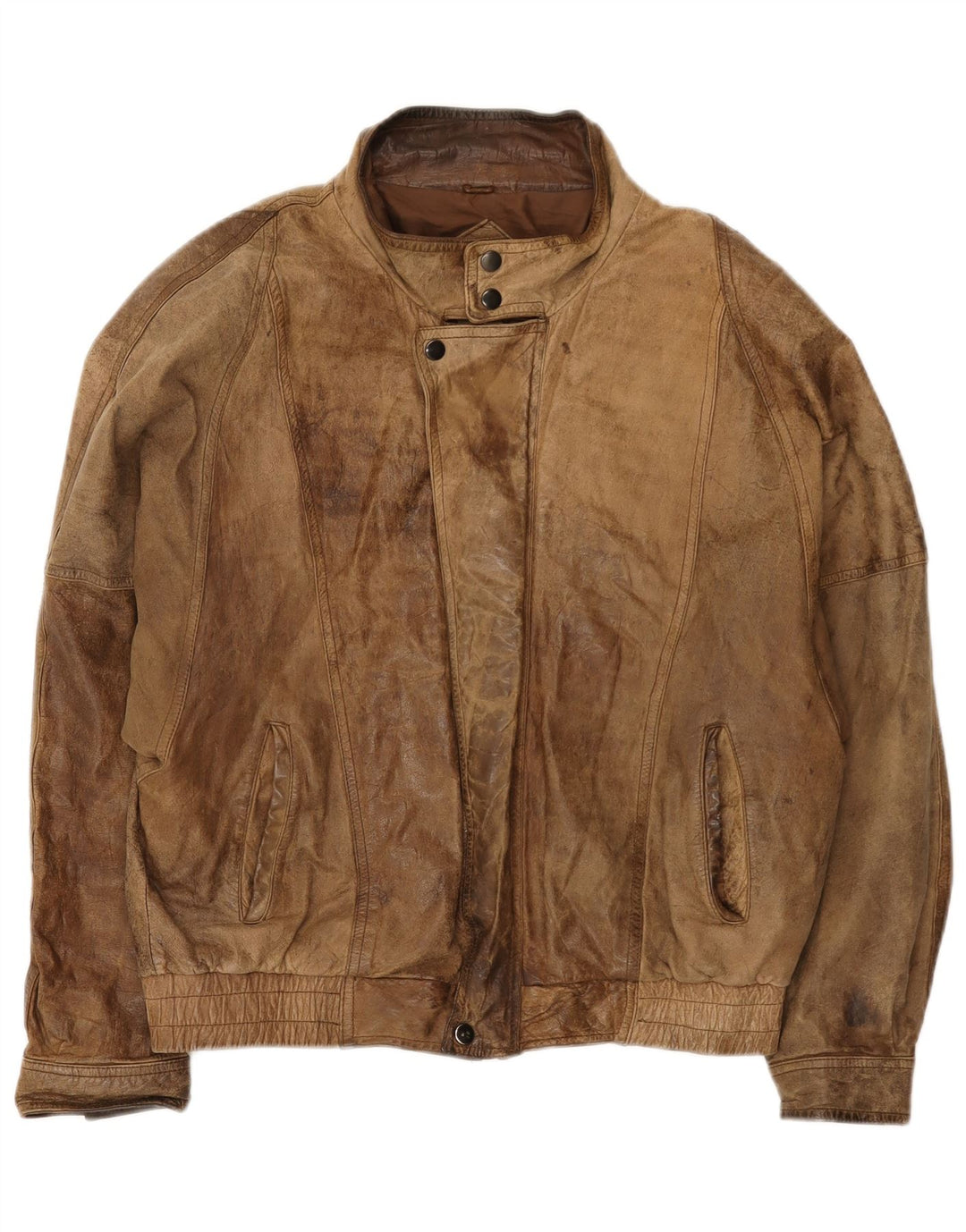 Vintage męska skórzana kurtka UK 42 XL brązowa
