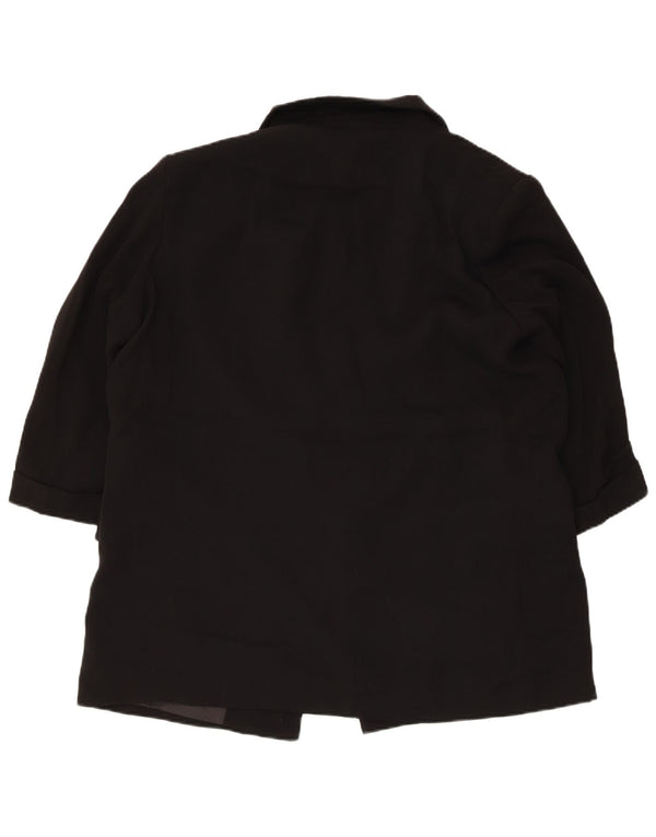 Damska marynarka Zara z rękawami 3/4 i otwartymi, UK 18 XL, czarny poliester