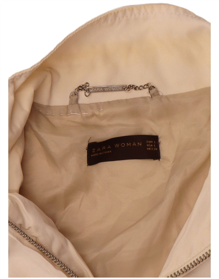 Damska kurtka Utility Jacket Zara UK 16, duża złamanego białego nylonu