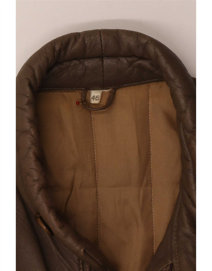 Vintage męska skórzana kurtka IT 46 Small Brown
