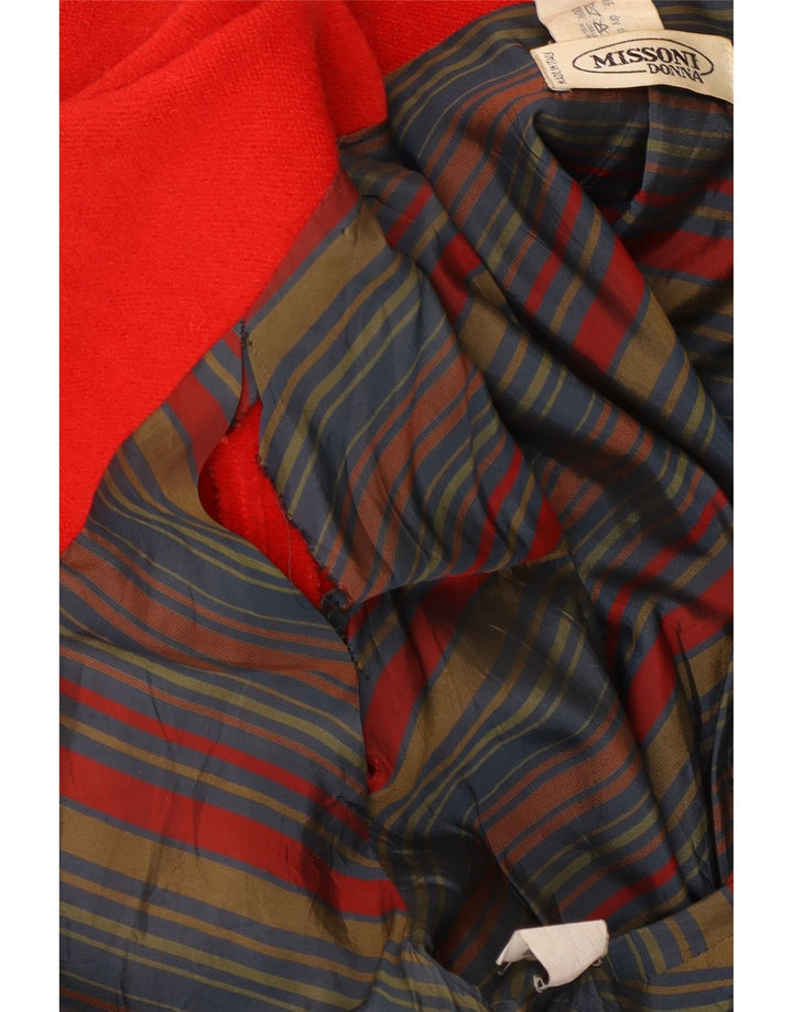 Damski płaszcz oversize Missoni UK 12, średni czerwony wełniany