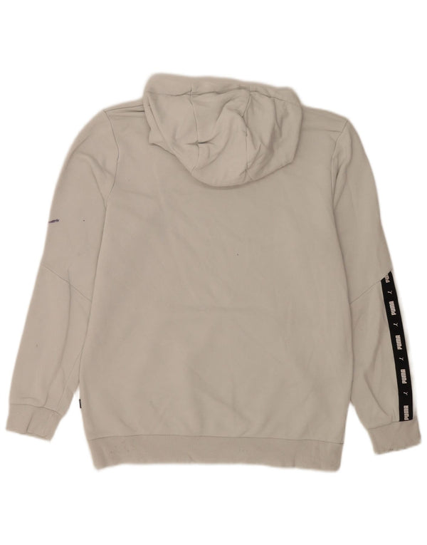Męski sweter z kapturem Puma z grafiką, średnioszary, bawełniany