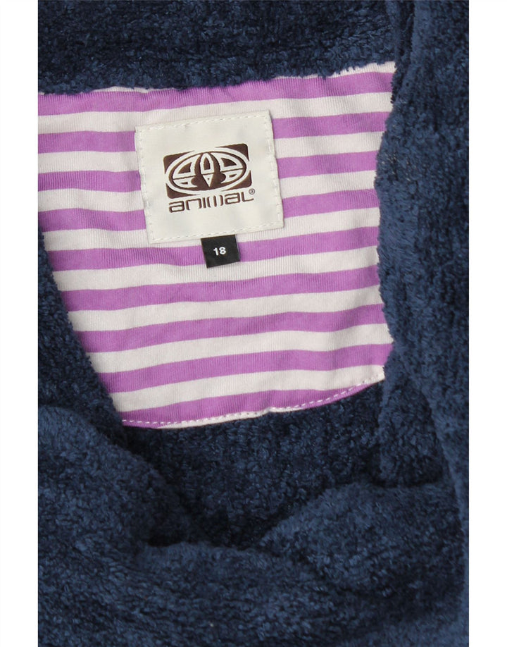 Damski sweter polarowy ANIMAL z wywijanym dekoltem, UK 18 XL, granatowy, poliester