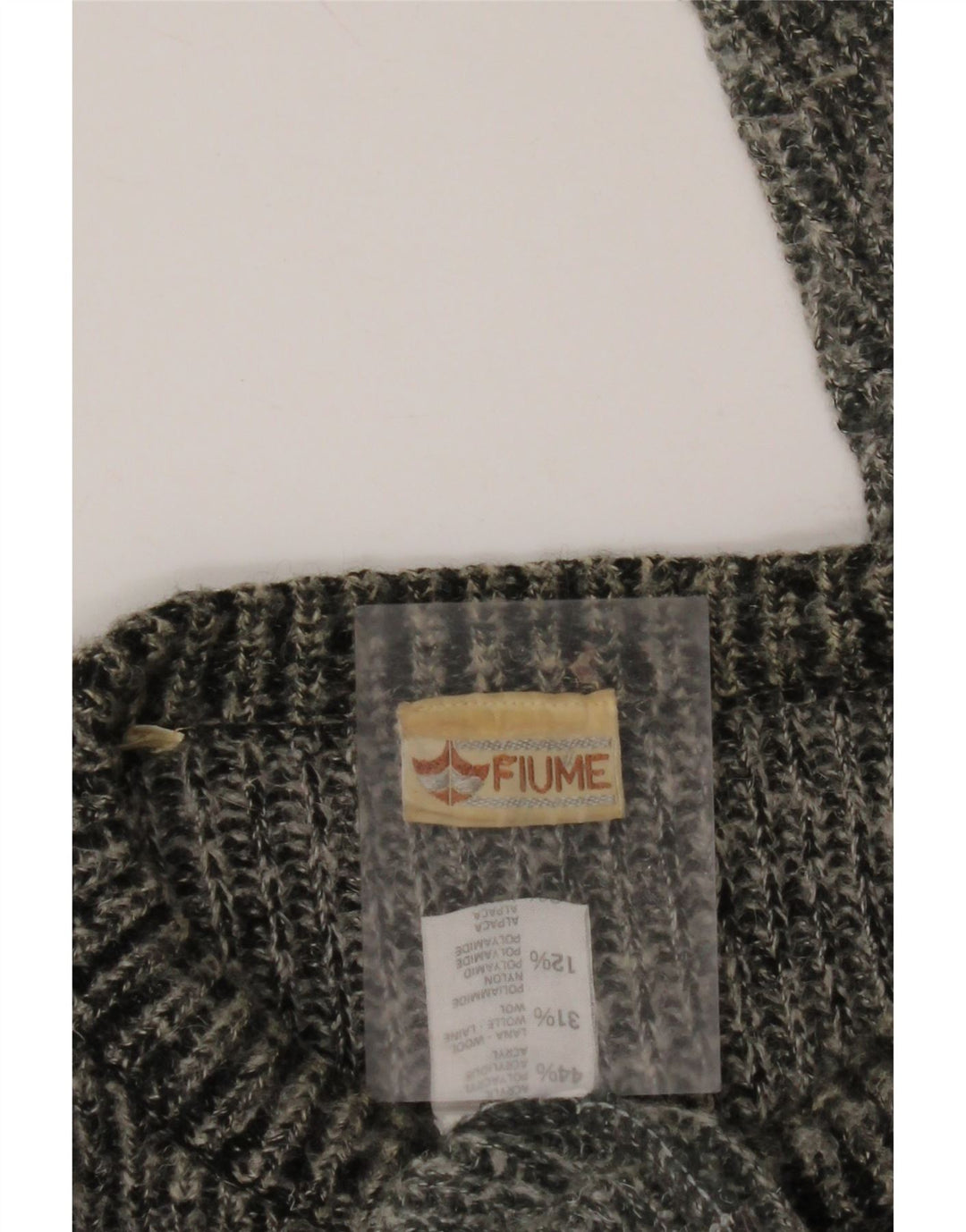 Męski sweter z okrągłym dekoltem FIUME 2XL Szary akryl z blokami kolorów