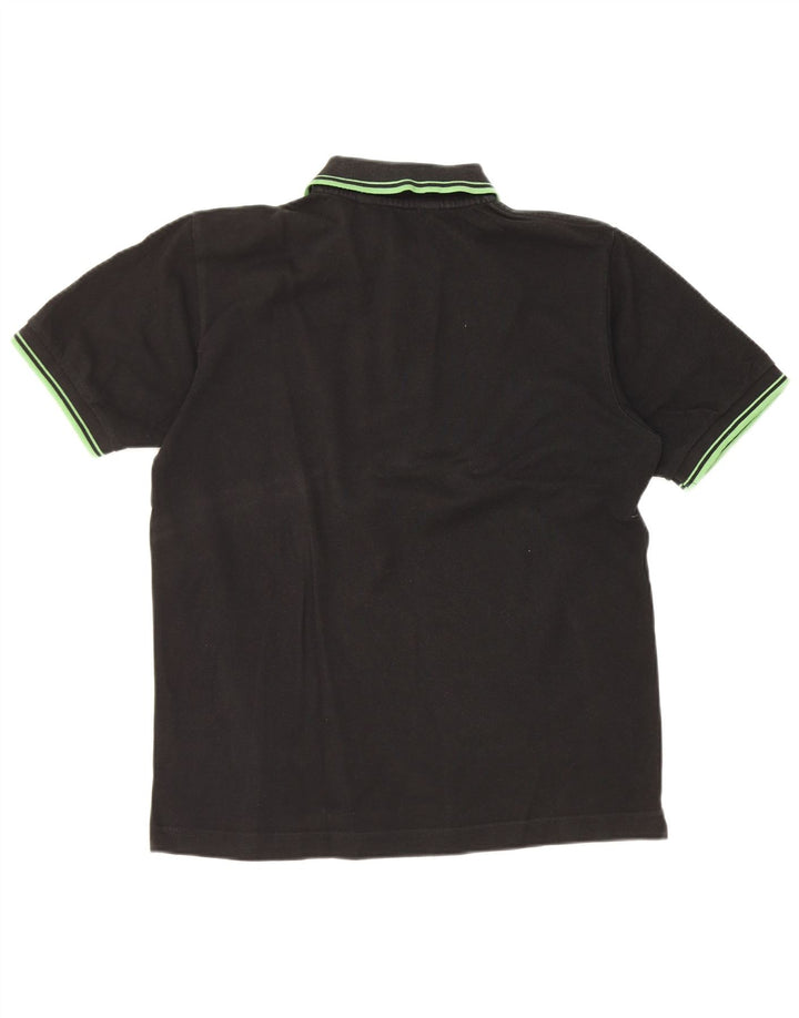 Męska koszulka polo Kappa, mała, czarna, bawełniana w paski