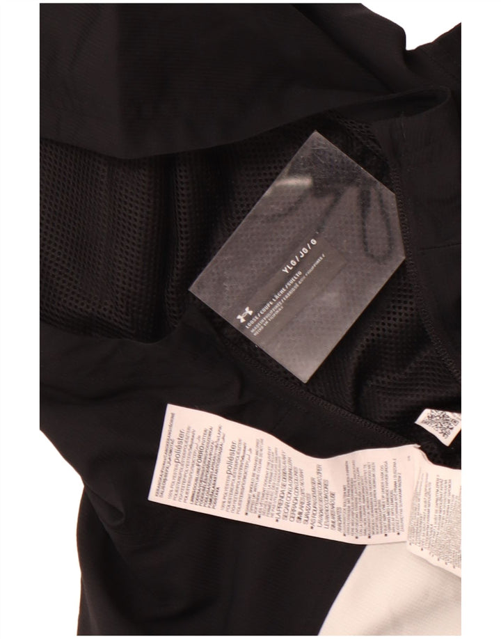 Chłopięca kurtka przeciwdeszczowa z kapturem Under Armour na 11-12 lat, duża, w kolorze czarnym