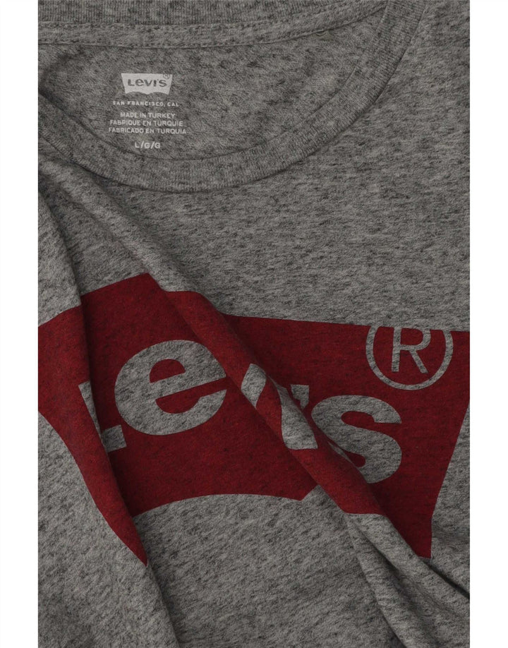 Damska koszulka z grafiką Levi's Top UK 16, duża, szara, nakrapiana