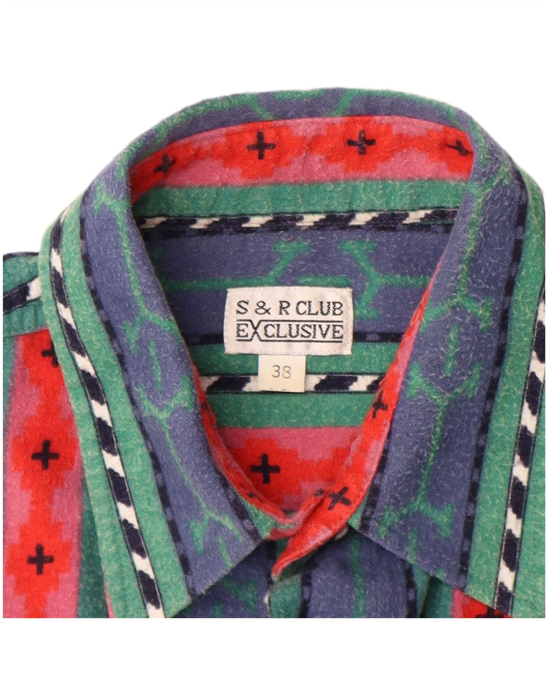 Męska koszula flanelowa VINTAGE rozmiar 38, bawełniana w średnie niebieskie paski