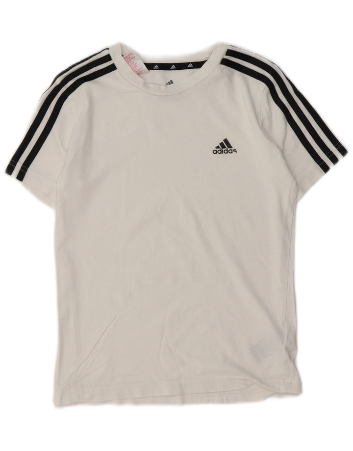 ADIDAS Boys T-Shirt Top 9-10 Years White Cotton