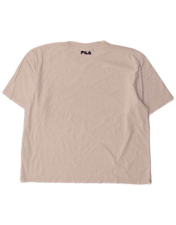 Męski T-shirt Fila Duke z grafiką, duży, biały, bawełniany
