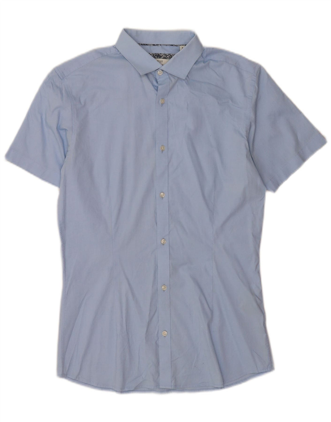 Męska koszula z krótkim rękawem Jack & Jones, rozmiar 40, średnia niebieska, bawełniana