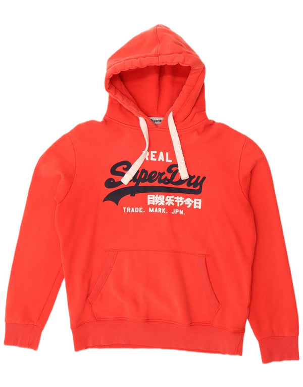 SUPERDRY Męski sweter z kapturem i grafiką XL, czerwony, bawełniany