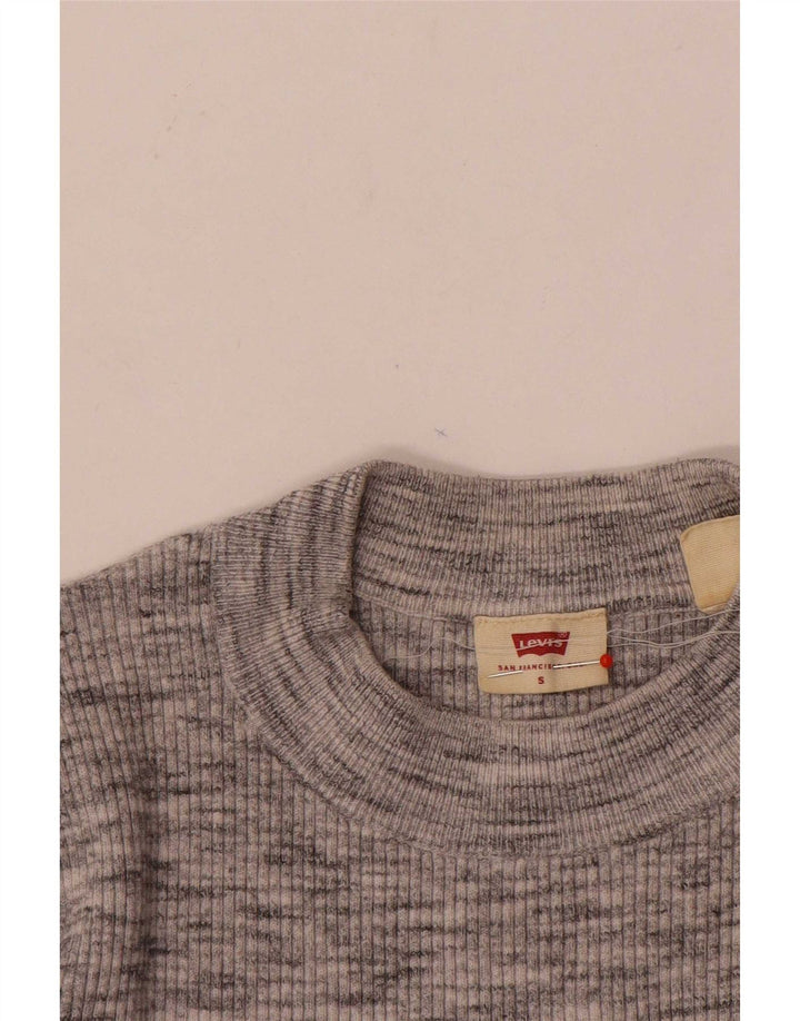Damski sweter z golfem Levi's UK 8 Small Grey Flecked
