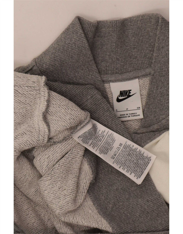 Męska kurtka dresowa Nike Graphic, mała, szara, bawełniana z blokami kolorów