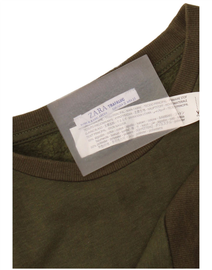 Damski sweter oversize Zara UK 10, mały, bawełniany khaki