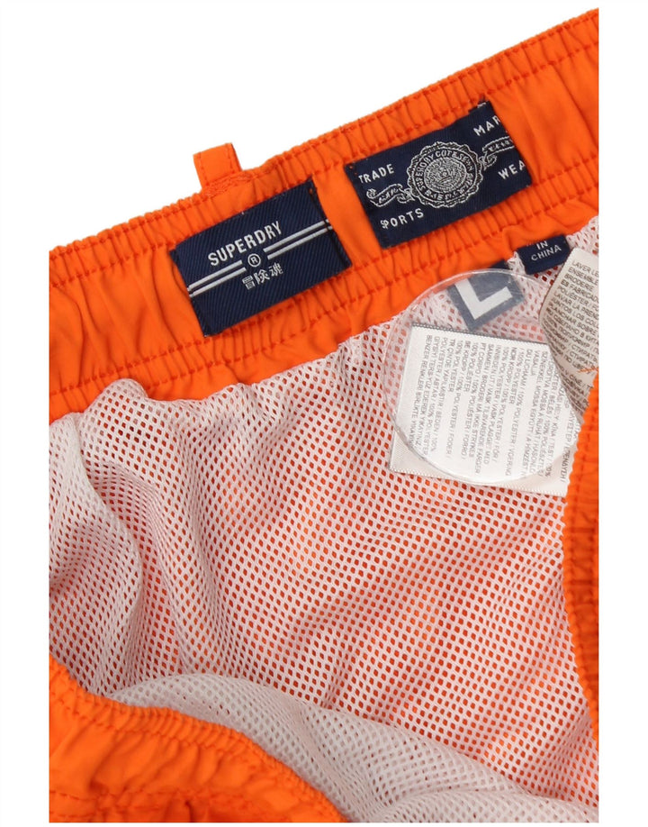 Męskie spodenki kąpielowe Superdry Graphic, duże, pomarańczowe, poliester