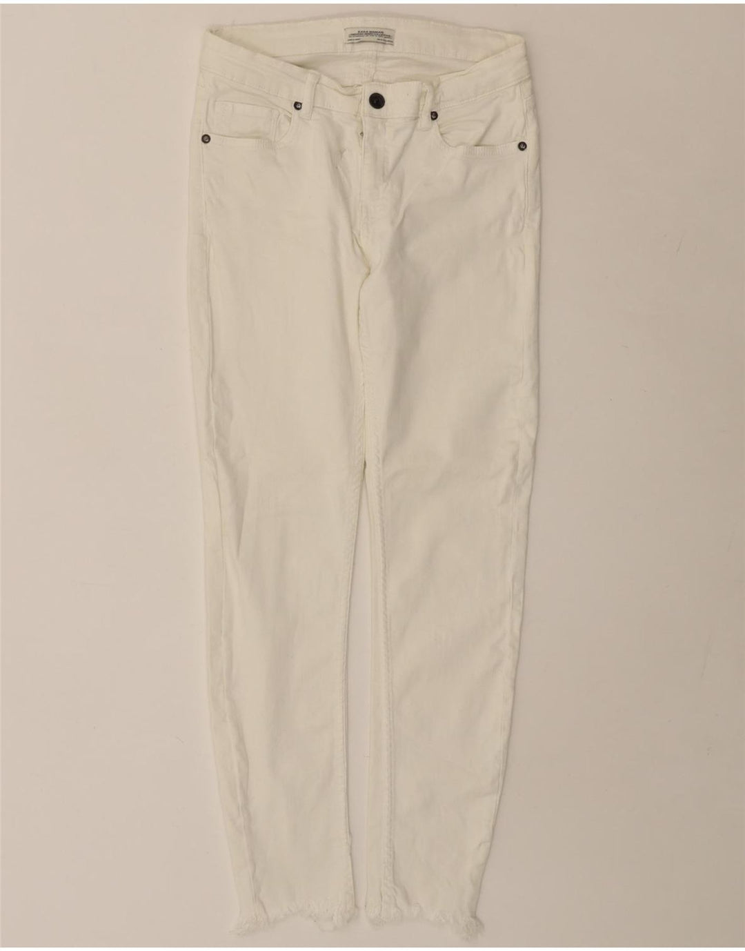 Damskie jeansy slim fit ZARA EU 38 Small W28 L26 Białe