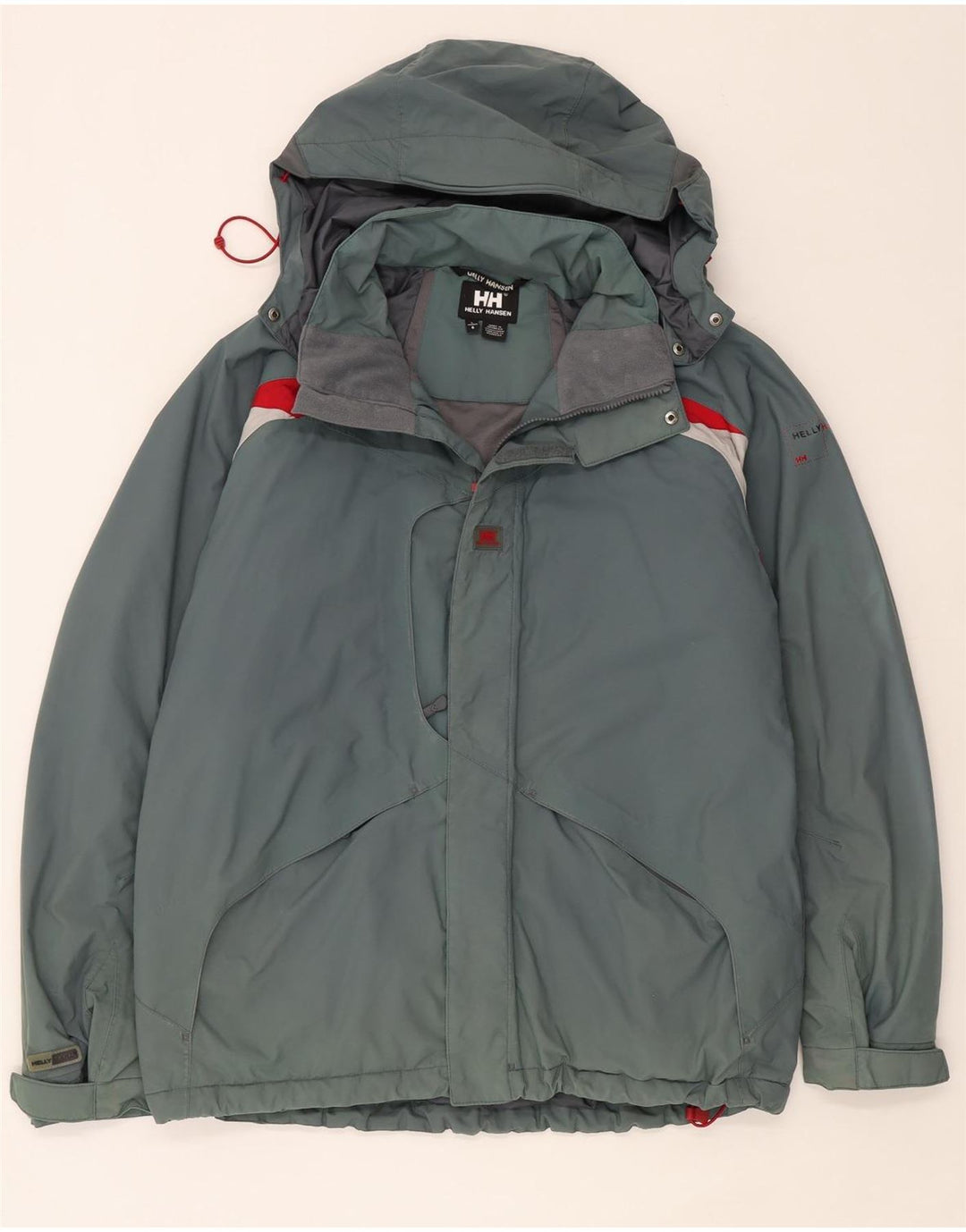 Męska kurtka wiatrówka Helly Hansen z kapturem UK 40, duży niebieski blok kolorów