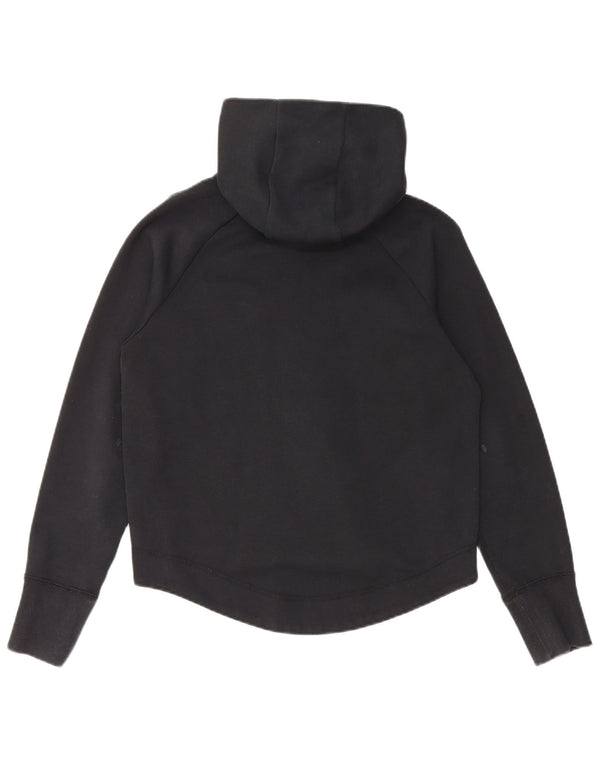 Dziewczęcy sweter z kapturem i zamkiem NIKE, 12-13 lat, duży, czarny, bawełniany w paski