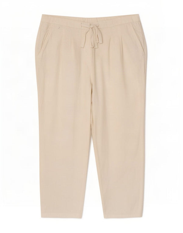 Marks & Spencer Womens Capri Trousers UK 12 Medium W30 L21 White Linen