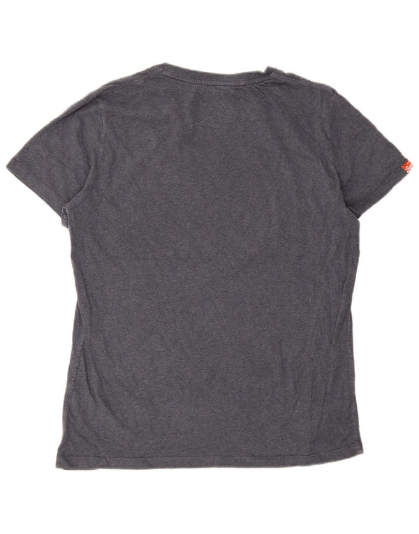 Męski T-shirt Superdry z grafiką, rozmiar XL, szara bawełna